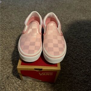 Vans Kids Pink Checkered Slip-On Sneakers